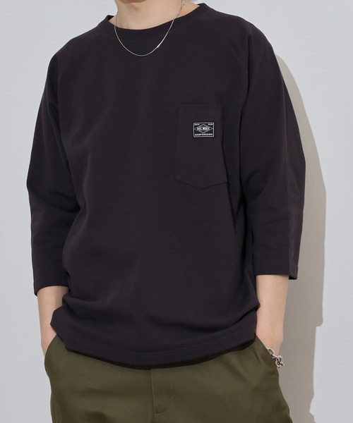 BIG MIKE(ビッグマイク)の「BIG MIKE Sunglasses Pocket Tee サングラスポケット ワイド7分袖Tシャツ(Tシャツ/カットソー・メンズ・キナリ/スミクロ/グリーン・XL/L/M)」の8枚目の写真
