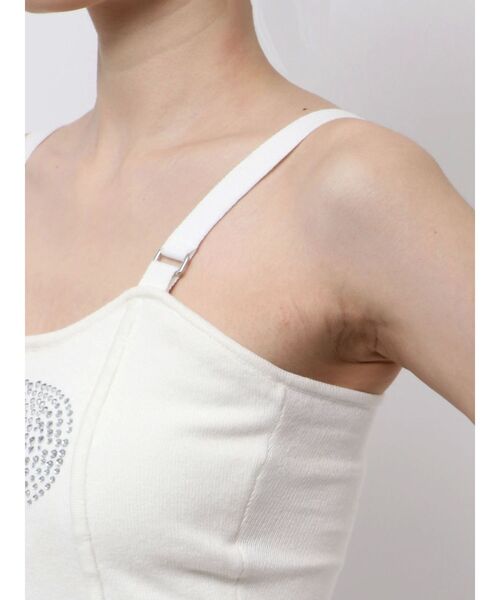 GYDA（ジェイダ）の「GD ラインストーンニットビスチェ（キャミソール・レディース・オフホワイト/ブラック・FREE）」の14枚目の写真