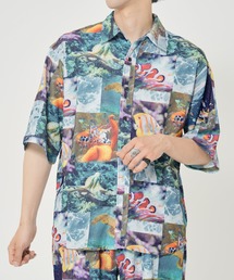 CORISCO | カットサッカー総柄プリント半袖シャツ(M1)(シャツ/ブラウス)