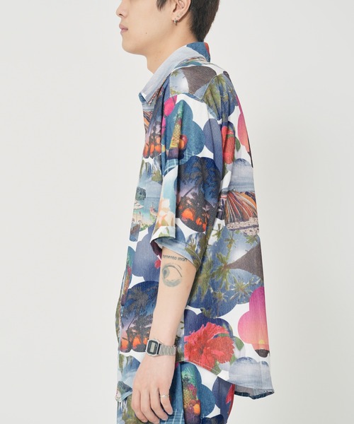 CORISCO（コリスコ）の「カットサッカー総柄プリント半袖シャツ(M1)（シャツ/ブラウス・メンズ・その他1/その他3/その他2/その他5/その他4/その他6・X-LARGE/LARGE/MEDIUM）」の18枚目の写真