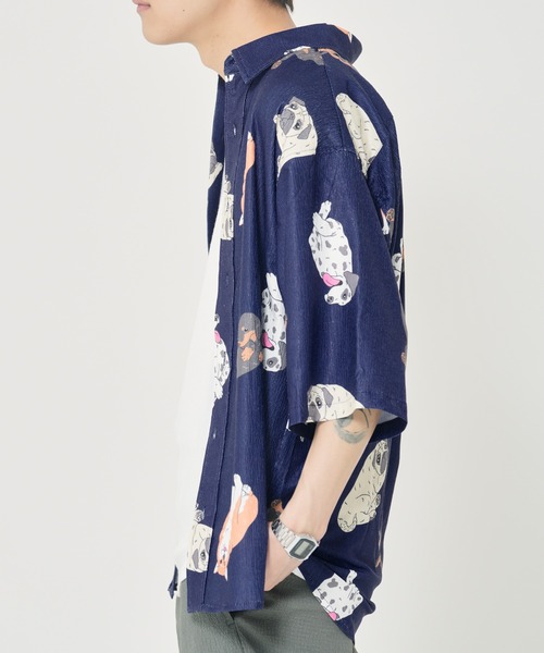 CORISCO（コリスコ）の「カットサッカー総柄プリント半袖シャツ(M1)（シャツ/ブラウス・メンズ・その他1/その他3/その他2/その他5/その他4/その他6・X-LARGE/LARGE/MEDIUM）」の12枚目の写真