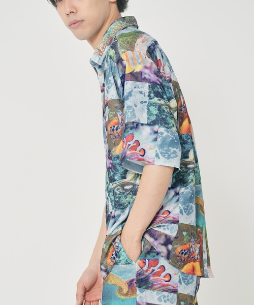 CORISCO（コリスコ）の「カットサッカー総柄プリント半袖シャツ(M1)（シャツ/ブラウス・メンズ・その他1/その他3/その他2/その他5/その他4/その他6・X-LARGE/LARGE/MEDIUM）」の15枚目の写真