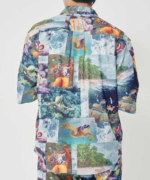 CORISCO（コリスコ）の「カットサッカー総柄プリント半袖シャツ(M1)（シャツ/ブラウス・メンズ・その他1/その他3/その他2/その他5/その他4/その他6・X-LARGE/LARGE/MEDIUM）」の16枚目の写真