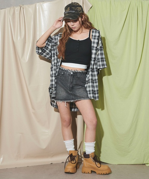 dispark（ディスパーク）の「DISPARK/キャップフーディーBIGシャツ（シャツ/ブラウス・レディース・ブラック・FREE）」の7枚目の写真