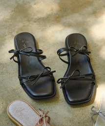 Launa lea | ダブルリボンフラットサンダル(0604)(サンダル)