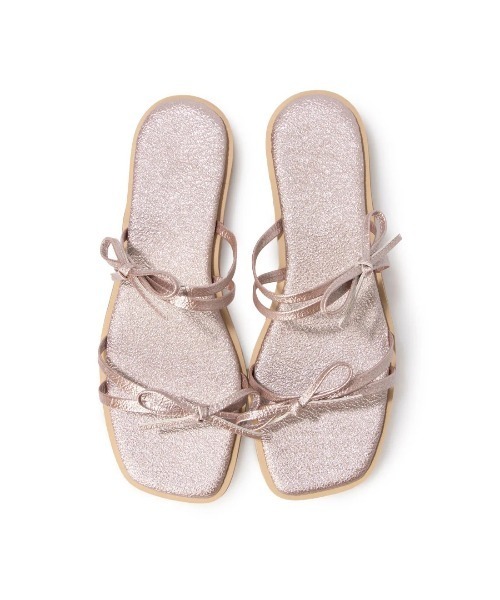 Launa lea（ラウナレア）の「ダブルリボンフラットサンダル(0604)（サンダル・レディース・ブラック/ピンク/シルバー・M/S/LL/L）」の6枚目の写真