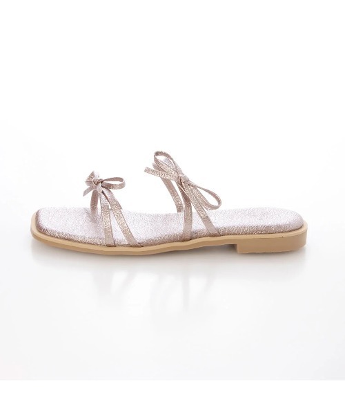 Launa lea（ラウナレア）の「ダブルリボンフラットサンダル(0604)（サンダル・レディース・ブラック/ピンク/シルバー・M/S/LL/L）」の8枚目の写真