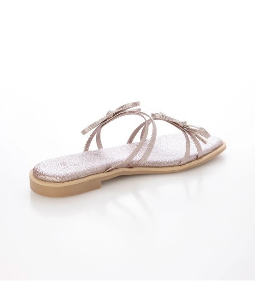 Launa lea（ラウナレア）の「ダブルリボンフラットサンダル(0604)（サンダル・レディース・ブラック/ピンク/シルバー・M/S/LL/L）」の9枚目の写真