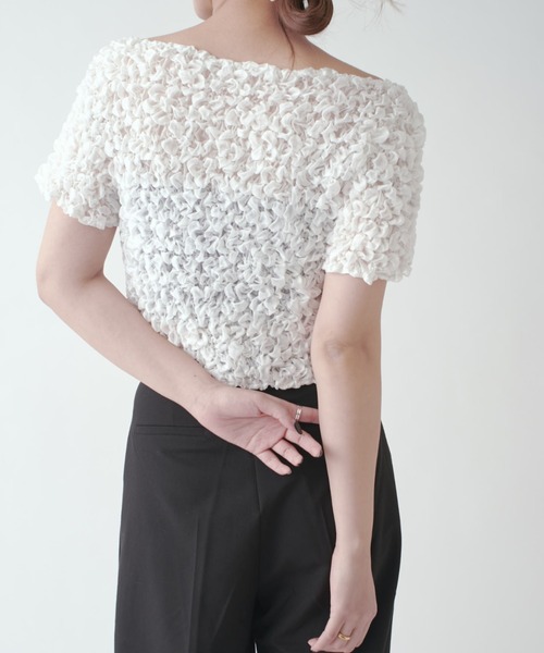 Lui's（ルイス）の「ポコポコシャーリングトップス（Tシャツ/カットソー・レディース・ブラック/ホワイト系その他・FREE）」の5枚目の写真