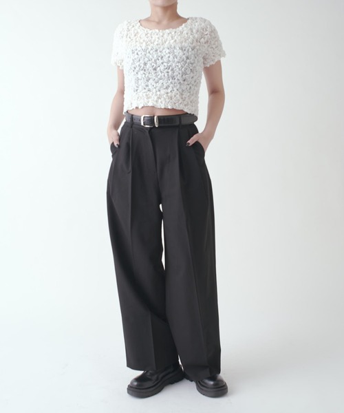 Lui's（ルイス）の「ポコポコシャーリングトップス（Tシャツ/カットソー・レディース・ブラック/ホワイト系その他・FREE）」の6枚目の写真