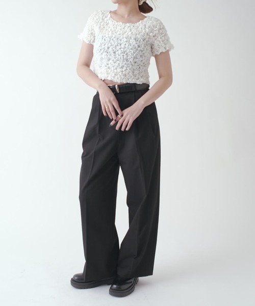 Lui's（ルイス）の「ポコポコシャーリングトップス（Tシャツ/カットソー・レディース・ブラック/ホワイト系その他・FREE）」の8枚目の写真