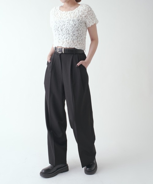 Lui's（ルイス）の「ポコポコシャーリングトップス（Tシャツ/カットソー・レディース・ブラック/ホワイト系その他・FREE）」の9枚目の写真