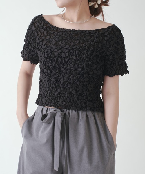 Lui's（ルイス）の「ポコポコシャーリングトップス（Tシャツ/カットソー・レディース・ブラック/ホワイト系その他・FREE）」の15枚目の写真