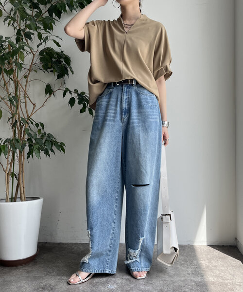 DouDou（ドゥドゥ）の「【WEB限定】接触冷感ブラウス（シャツ/ブラウス・レディース・ベージュ/グリーン/チャコールグレー/ブラック・FREE）」の22枚目の写真