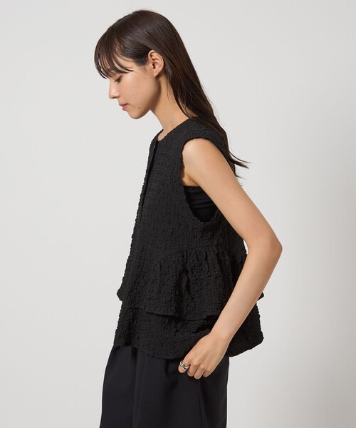 EMMEL REFINES（エメルリファインズ）の「＜EMMEL REFINES＞EM スソフリル2WAY ノースリーブ ブラウス（シャツ/ブラウス・レディース・ブラック/オフホワイト・FREE）」の10枚目の写真