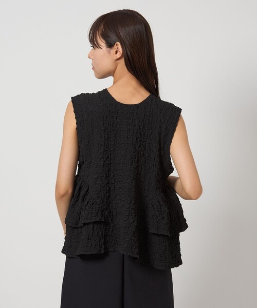 EMMEL REFINES（エメルリファインズ）の「＜EMMEL REFINES＞EM スソフリル2WAY ノースリーブ ブラウス（シャツ/ブラウス・レディース・ブラック/オフホワイト・FREE）」の11枚目の写真