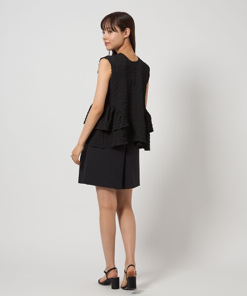 EMMEL REFINES（エメルリファインズ）の「＜EMMEL REFINES＞EM スソフリル2WAY ノースリーブ ブラウス（シャツ/ブラウス・レディース・ブラック/オフホワイト・FREE）」の14枚目の写真