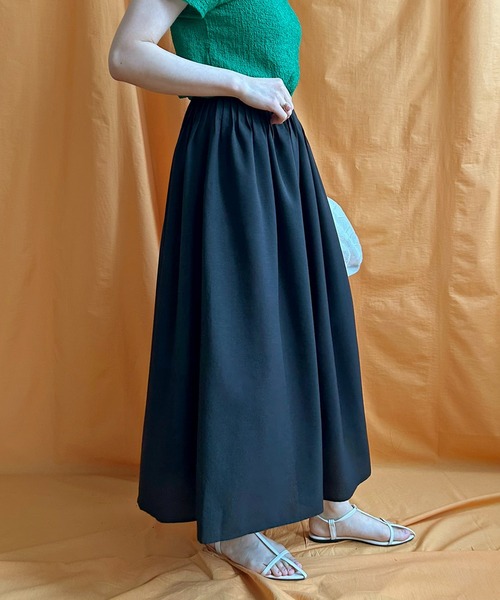 XS・TALL展開あり』リネンライクハイウエストラップスカート