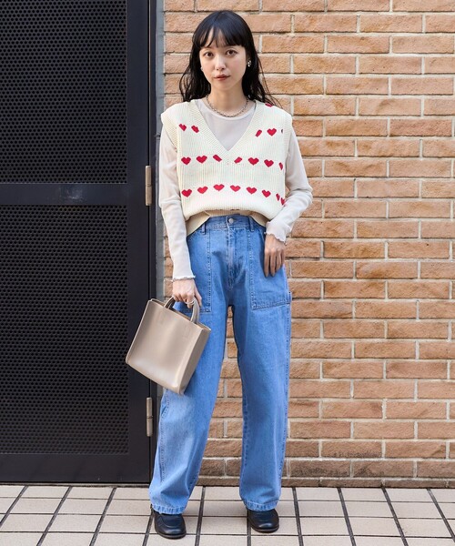 FREAK'S STORE（フリークスストア）の「Vネックニット（ニット/セーター・レディース・オフホワイト・ﾌﾘ-）」の9枚目の写真