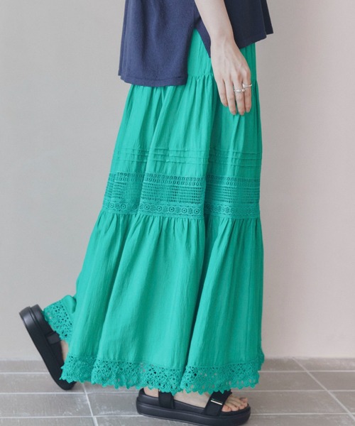 Doux archives(ドゥアルシーヴ)の「レースティアードスカート(スカート・レディース・グリーン/ブラック/オフホワイト・FREE)」の12枚目の写真