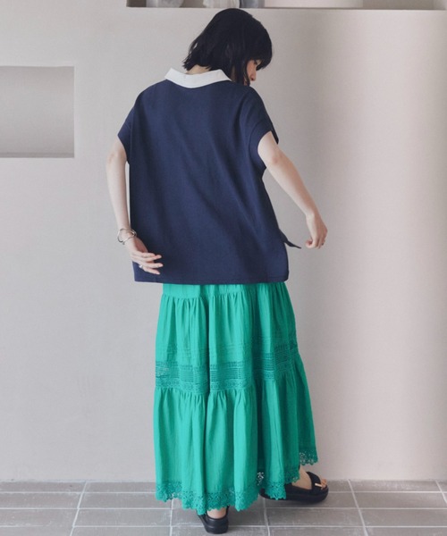 Doux archives(ドゥアルシーヴ)の「レースティアードスカート(スカート・レディース・グリーン/ブラック/オフホワイト・FREE)」の7枚目の写真