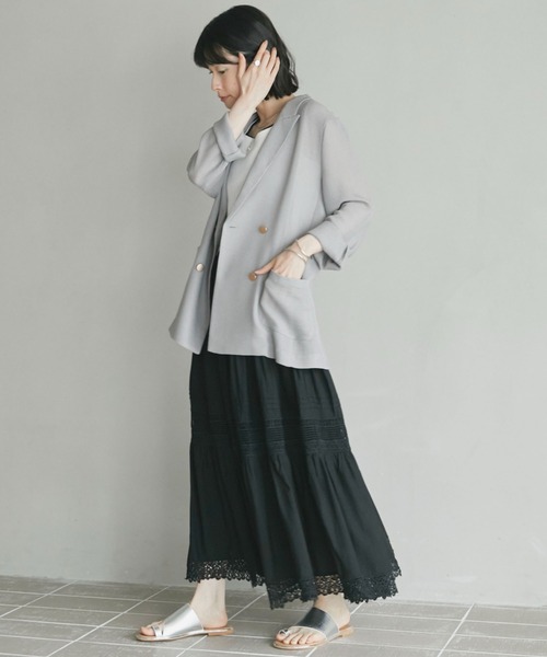 Doux archives(ドゥアルシーヴ)の「レースティアードスカート(スカート・レディース・グリーン/ブラック/オフホワイト・FREE)」の16枚目の写真