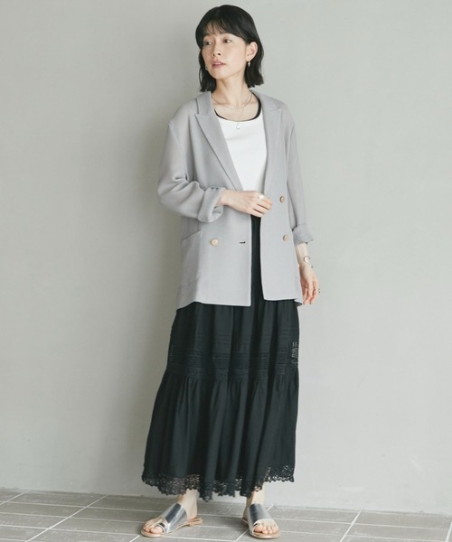 Doux archives(ドゥアルシーヴ)の「レースティアードスカート(スカート・レディース・グリーン/ブラック/オフホワイト・FREE)」の15枚目の写真