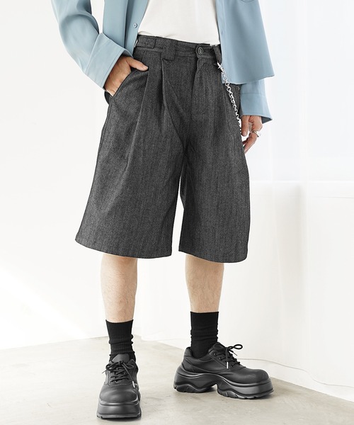 MinoriTY（マイノリティ）の「【MinoriTY】ヘビーツイルビッグタックグルカショーツ ハーフパンツ メンズ 夏服（その他パンツ・メンズ・ブラック/ベージュ・L/M/S）」の9枚目の写真