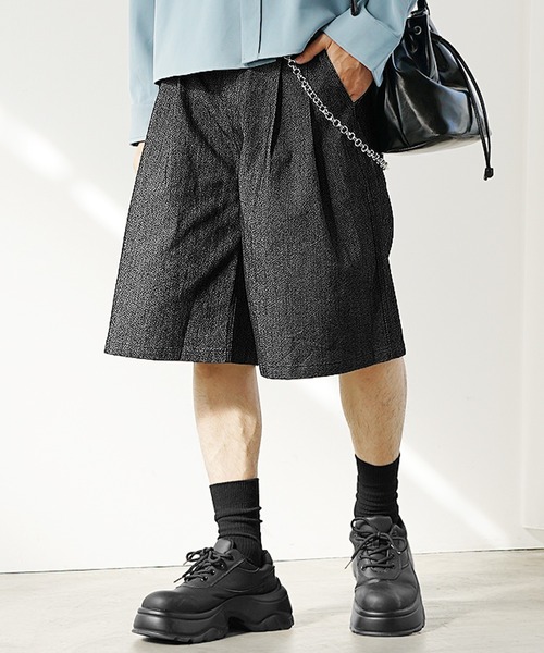 MinoriTY（マイノリティ）の「【MinoriTY】ヘビーツイルビッグタックグルカショーツ ハーフパンツ メンズ 夏服（その他パンツ・メンズ・ブラック/ベージュ・L/M/S）」の11枚目の写真