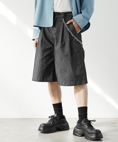 MinoriTY（マイノリティ）の「【MinoriTY】ヘビーツイルビッグタックグルカショーツ ハーフパンツ メンズ 夏服（その他パンツ・メンズ・ブラック/ベージュ・L/M/S）」の12枚目の写真