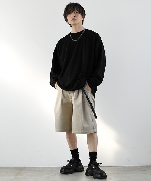 MinoriTY（マイノリティ）の「【MinoriTY】ヘビーツイルビッグタックグルカショーツ ハーフパンツ メンズ 夏服（その他パンツ・メンズ・ブラック/ベージュ・L/M/S）」の8枚目の写真