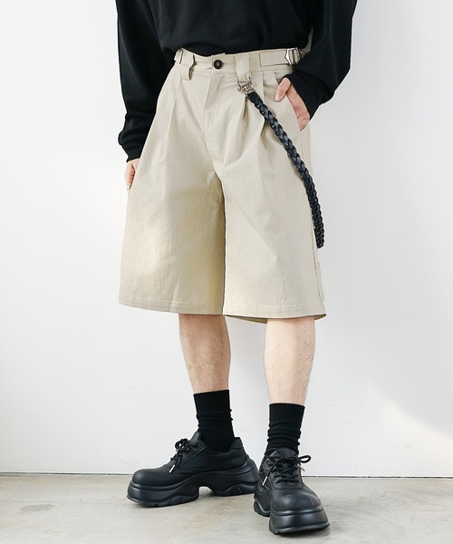 MinoriTY（マイノリティ）の「【MinoriTY】ヘビーツイルビッグタックグルカショーツ ハーフパンツ メンズ 夏服（その他パンツ・メンズ・ブラック/ベージュ・L/M/S）」の6枚目の写真