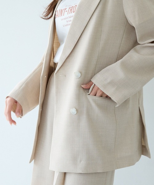 Andemiu（アンデミュウ）の「リネンライクテーラードジャケット494054（テーラードジャケット・レディース・チャコールグレー/ブラウン/ライトベージュ・FREE）」の22枚目の写真