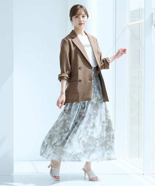 Andemiu（アンデミュウ）の「リネンライクテーラードジャケット494054（テーラードジャケット・レディース・チャコールグレー/ブラウン/ライトベージュ・FREE）」の21枚目の写真