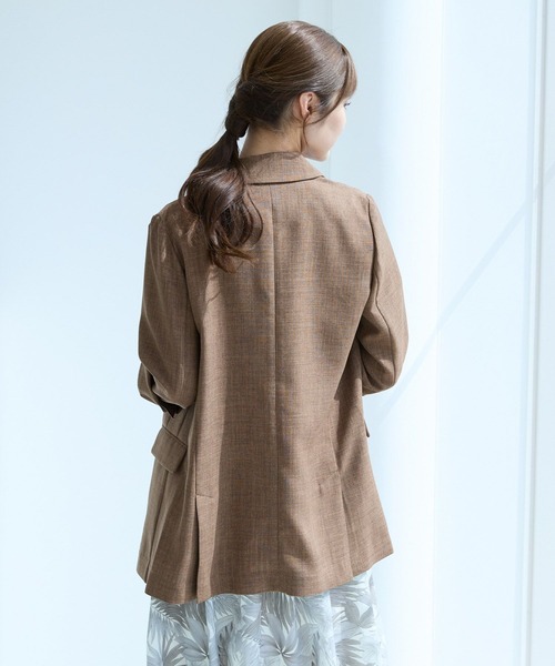 Andemiu（アンデミュウ）の「リネンライクテーラードジャケット494054（テーラードジャケット・レディース・チャコールグレー/ブラウン/ライトベージュ・FREE）」の18枚目の写真