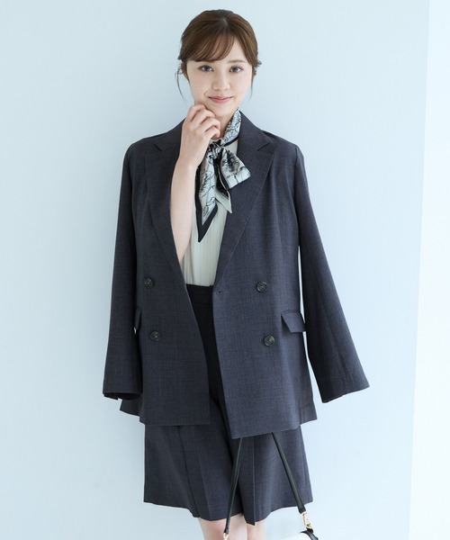 Andemiu（アンデミュウ）の「リネンライクテーラードジャケット494054（テーラードジャケット・レディース・チャコールグレー/ブラウン/ライトベージュ・FREE）」の16枚目の写真