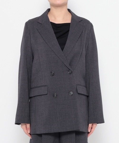 Andemiu（アンデミュウ）の「リネンライクテーラードジャケット494054（テーラードジャケット・レディース・チャコールグレー/ブラウン/ライトベージュ・FREE）」の15枚目の写真
