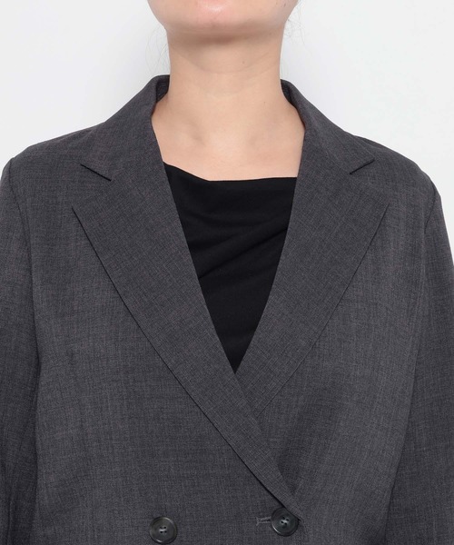 Andemiu（アンデミュウ）の「リネンライクテーラードジャケット494054（テーラードジャケット・レディース・チャコールグレー/ブラウン/ライトベージュ・FREE）」の12枚目の写真