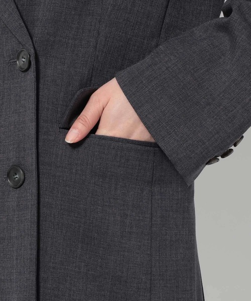 Andemiu（アンデミュウ）の「リネンライクテーラードジャケット494054（テーラードジャケット・レディース・チャコールグレー/ブラウン/ライトベージュ・FREE）」の10枚目の写真