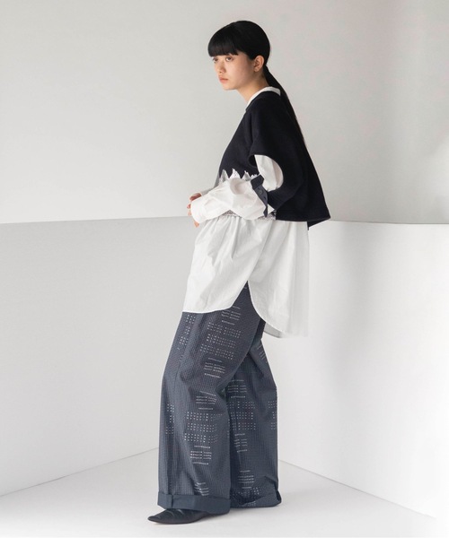 mintdesigns（ミントデザインズ）の「HERINGBORN FOIL SWEAT（スウェット・レディース・グレー/ネイビー・ONE SIZE）」の18枚目の写真