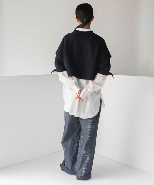 mintdesigns（ミントデザインズ）の「HERINGBORN FOIL SWEAT（スウェット・レディース・グレー/ネイビー・ONE SIZE）」の17枚目の写真