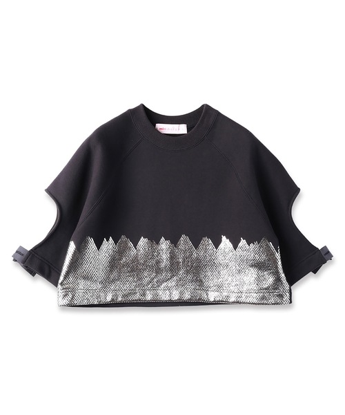 mintdesigns（ミントデザインズ）の「HERINGBORN FOIL SWEAT（スウェット・レディース・グレー/ネイビー・ONE SIZE）」の13枚目の写真