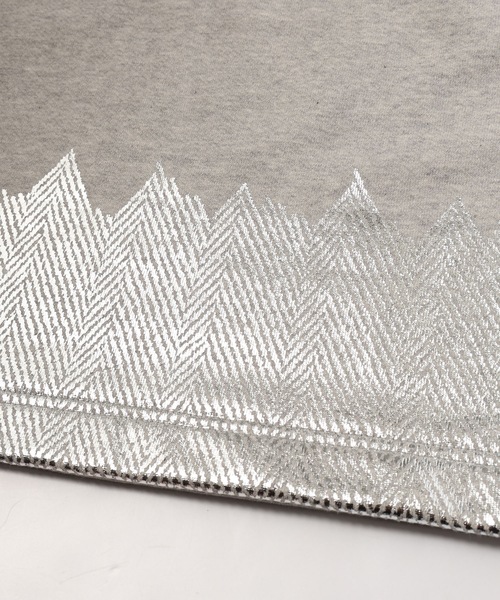 mintdesigns（ミントデザインズ）の「HERINGBORN FOIL SWEAT（スウェット・レディース・グレー/ネイビー・ONE SIZE）」の10枚目の写真