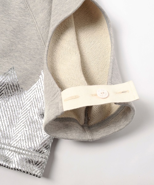 mintdesigns（ミントデザインズ）の「HERINGBORN FOIL SWEAT（スウェット・レディース・グレー/ネイビー・ONE SIZE）」の8枚目の写真