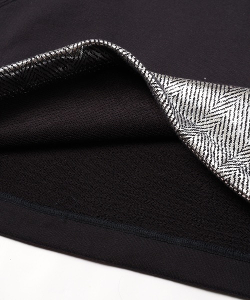 mintdesigns（ミントデザインズ）の「HERINGBORN FOIL SWEAT（スウェット・レディース・グレー/ネイビー・ONE SIZE）」の4枚目の写真