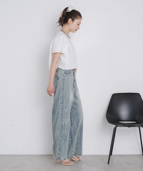 kivi（キヴィ）の「tuck design Tee（Tシャツ/カットソー・レディース・オフホワイト/チャコールグレー/ブラック・FREE）」の6枚目の写真