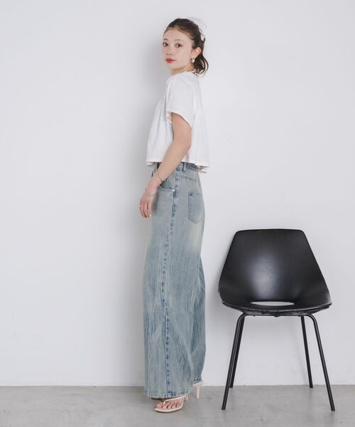 kivi（キヴィ）の「tuck design Tee（Tシャツ/カットソー・レディース・オフホワイト/チャコールグレー/ブラック・FREE）」の7枚目の写真