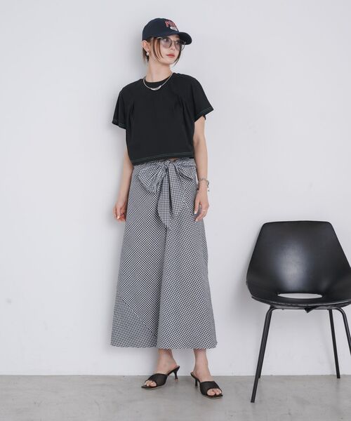 kivi（キヴィ）の「tuck design Tee（Tシャツ/カットソー・レディース・オフホワイト/チャコールグレー/ブラック・FREE）」の17枚目の写真