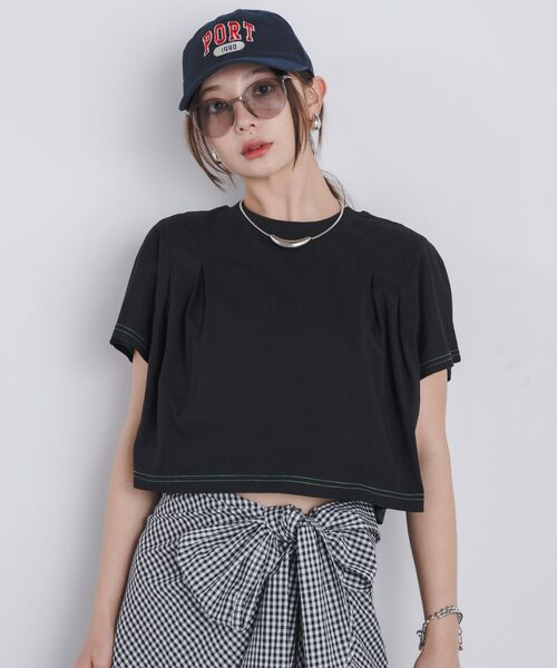 kivi（キヴィ）の「tuck design Tee（Tシャツ/カットソー・レディース・オフホワイト/チャコールグレー/ブラック・FREE）」の21枚目の写真