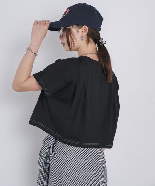 kivi（キヴィ）の「tuck design Tee（Tシャツ/カットソー・レディース・オフホワイト/チャコールグレー/ブラック・FREE）」の22枚目の写真